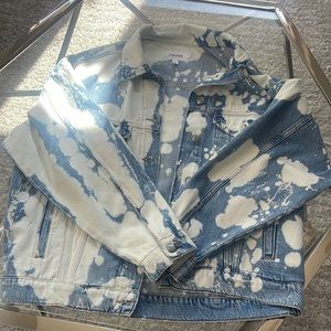 White denim bleached denim jacket by designer Frame. Never worn brand new